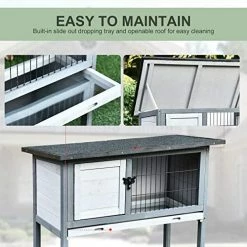 Mia's Pet Supply PawHut Small Elevated Rabbit Hutch Rabbit Houses & Accessories
