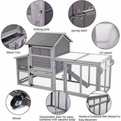Mia's Pet Supply Large Chicken Coop Extension Design, Indoor Outdoor Rabbit Hutch