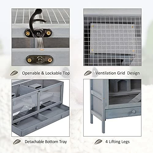 Best Pirce ⭐ Mia's Pet Supply Rabbit Houses & Accessories PawHut Wooden Hamster Cage Rodent Mouse ❤️ 6 Mia's Pet Supply Rabbit Houses & Accessories PawHut Wooden Hamster Cage Rodent Mouse