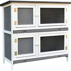 Mia's Pet Supply PawHut Solid Wood Rabbit/Bunny Hutch