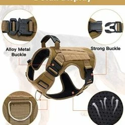 Mia's Pet Supply Tactical Dog Harness With Handle, Military Mesh Working Dog Harness Vest