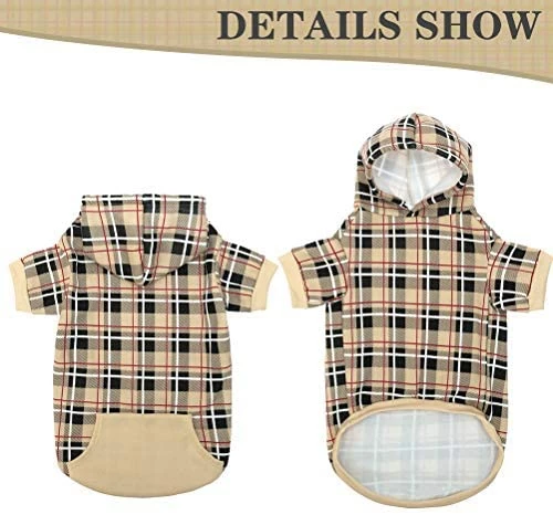 Cheap 🤩 Mia's Pet Supply EXPAWLORER Plaid 🐕 Dog Hoodie 😍 5 Mia's Pet Supply EXPAWLORER Plaid Dog Hoodie