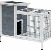 Mia's Pet Supply Rabbit Houses & Accessories PawHut 36" Raised Outdoor Weatherproof Wooden Rabbit Hutch Bunny Cage