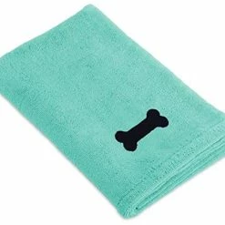 Mia's Pet Supply DII Bone Dry Microfiber Dog Bath Towel With Embroidered Paw Print Hygiene