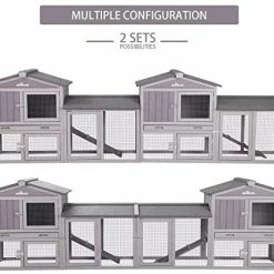 Mia's Pet Supply Aivituvin Expandable Chicken Coop Large Rabbit Hutch Rabbit Houses & Accessories