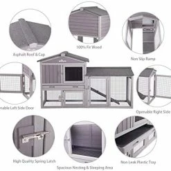 Mia's Pet Supply Aivituvin Expandable Chicken Coop Large Rabbit Hutch Rabbit Houses & Accessories