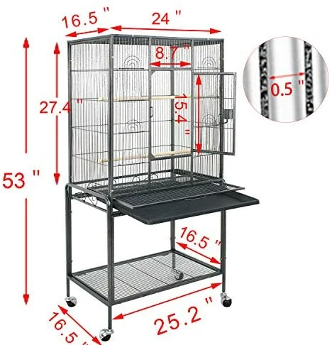 Top 10 ๐ Mia's Pet Supply Aviary & Perches ZENY Bird Cage With Stand Wrought Iron Construction 53-Inch Pet Bird Cage ๐ฏ 4 Mia's Pet Supply Aviary & Perches ZENY Bird Cage With Stand Wrought Iron Construction 53-Inch Pet Bird Cage