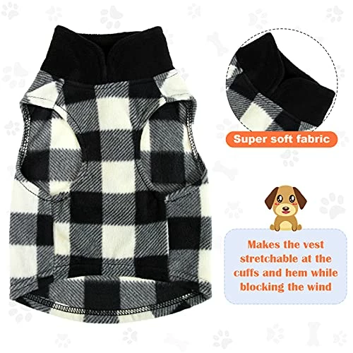 Promo 🌟 Mia's Pet Supply Vest 🦮 Dog Sweater Set Of 4 Buffalo Plaid 🦮 Dog Pullover Apparel 😉 9 Mia's Pet Supply Vest Dog Sweater Set Of 4 Buffalo Plaid Dog Pullover Apparel