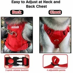 Mia's Pet Supply TIANYAO Large Red Dog Harness No Pull Reflective Oxford Material Soft Pet Vest Adjustable