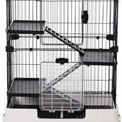 Mia's Pet Supply PawHut 32" L 4-Level Indoor Small Animal Rabbit Cage Rabbit Houses & Accessories