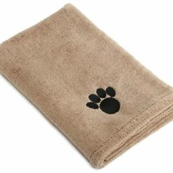 Mia's Pet Supply DII Bone Dry Microfiber Dog Bath Towel With Embroidered Paw Print Hygiene