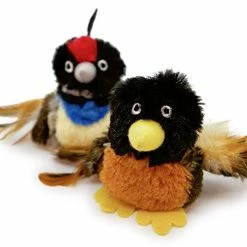 Mia's Pet Supply Cat Toys Soft Plush Boredom Relief Interactive Catnip Filled Cat Toy With Realistic Feathers