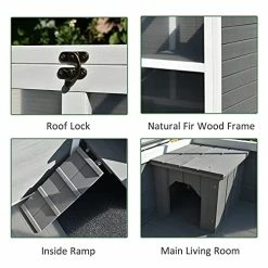 Mia's Pet Supply PawHut 2-Story Large Wooden Rabbit Hutch Pet House Bunny Cage Small Animal Habitat