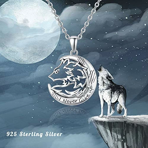 Best deal π Mia's Pet Supply TRISHULA Wolf Pendant Necklace Jewelry, Sterling Silver I Never Give Up Necklace π 5 Mia's Pet Supply TRISHULA Wolf Pendant Necklace Jewelry, Sterling Silver I Never Give Up Necklace