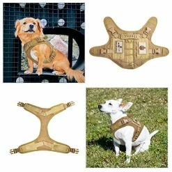 Mia's Pet Supply Tactical Dog Vest Harness, Outdoor Training Service Dog Vest Leashes And Harness