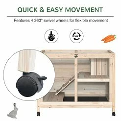 Mia's Pet Supply PawHut 2-Story Large Wooden Rabbit Hutch Pet House Bunny Cage Small Animal Habitat