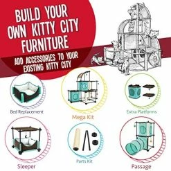 Mia's Pet Supply Kitty City Claw Mega Kit Cat Furniture, Cat Feeding Collection