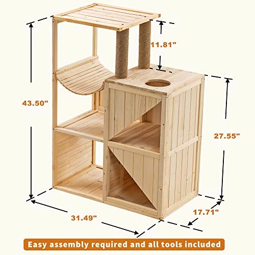 Buy ๐ Mia's Pet Supply Mcombo Cat House With Scratcher, Wood Cat Condo Furniture ๐ 6 Mia's Pet Supply Mcombo Cat House With Scratcher, Wood Cat Condo Furniture