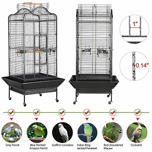 New ⭐ Mia's Pet Supply Yaheetech Extra Large Open Playtop Bird Cage 💯 7 Mia's Pet Supply Yaheetech Extra Large Open Playtop Bird Cage