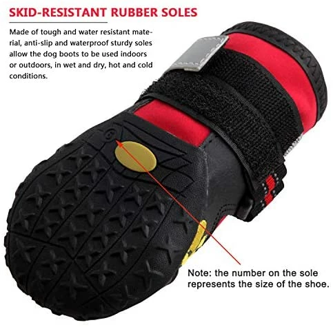 Deals โญ Mia's Pet Supply QUMY ๐ Dog ๐ฅพ Boots Waterproof ๐ Shoes With Reflective Velcro Rugged Anti-Slip Apparel ๐ 4 Mia's Pet Supply QUMY Dog Boots Waterproof Shoes With Reflective Velcro Rugged Anti-Slip Apparel