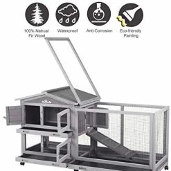 Mia's Pet Supply 62" Rabbit Hutch Indoor And Outdoor Bunny Cage Rabbit Houses & Accessories