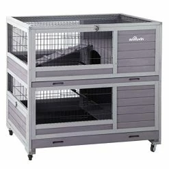 Mia's Pet Supply Rabbit Houses & Accessories Rabbit Hutch On Wheels Guinea Pig Cage