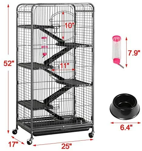 Cheapest ๐ Mia's Pet Supply Houses, Pens & Crates Yaheetech 52" 6 Level Metal Rabbit Cage With 3 Front Doors/Feeder/Wheels ๐ 6 Mia's Pet Supply Houses, Pens & Crates Yaheetech 52" 6 Level Metal Rabbit Cage With 3 Front Doors/Feeder/Wheels