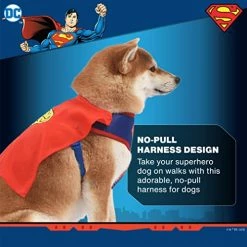 Mia's Pet Supply Apparel DC Comics For Pets Superman Dog Harness