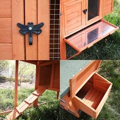 Mia's Pet Supply LAZY BUDDY Chicken Coop, 41” Wooden Chick Cage With Egg Box Chicken Coop Cages