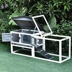 Mia's Pet Supply PawHut Solid Wood Rabbit Hutch