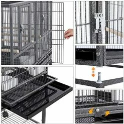 Mia's Pet Supply Aviary & Perches YAHEETECH 41.5" Stackable Divided Breeder Breeding Parakeet Bird Cage