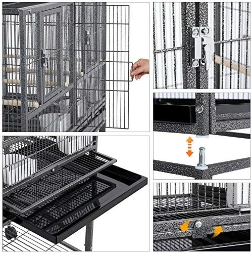 Hot Sale ๐ Mia's Pet Supply Aviary & Perches YAHEETECH 41.5" Stackable Divided Breeder Breeding Parakeet Bird Cage โ 2 Mia's Pet Supply Aviary & Perches YAHEETECH 41.5" Stackable Divided Breeder Breeding Parakeet Bird Cage