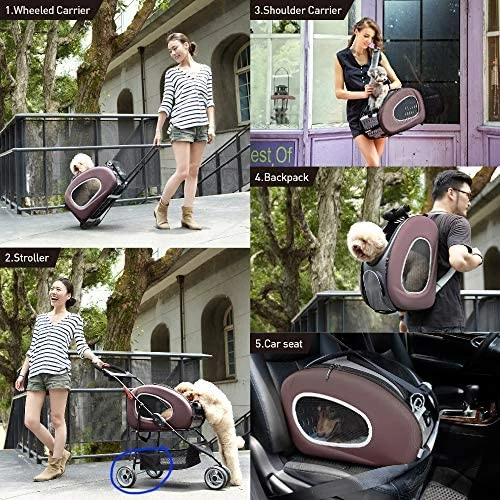 Hot Sale ๐ Mia's Pet Supply Travel : Ibiyaya 5 In 1 Pet Carrier + ๐ Backpack + Car Seat + Pet Carrier Stroller + Carriers With Wheels For ๐ฆฎ Dogs And Cats All In ONE (Brown) : Pet Supplies ๐ 5 Mia's Pet Supply Travel : Ibiyaya 5 In 1 Pet Carrier + Backpack + Car Seat + Pet Carrier Stroller + Carriers With Wheels For Dogs And Cats All In ONE (Brown) : Pet Supplies