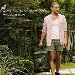 Mia's Pet Supply VIVOHOME 18 Inch Wrought Iron Bird Travel Carrier Cage