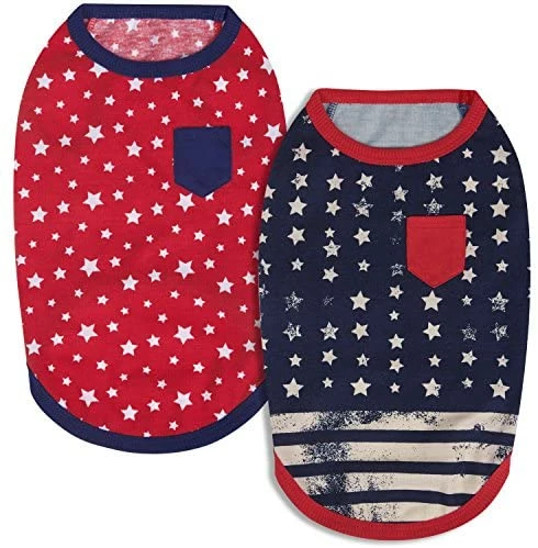 Cheapest ๐ Mia's Pet Supply Blueberry Pet Pack Of 2 Soft & Comfy Patriotic Spirit USA Stars Stripes American Flag Apparel ๐คฉ 2 Mia's Pet Supply Blueberry Pet Pack Of 2 Soft & Comfy Patriotic Spirit USA Stars Stripes American Flag Apparel