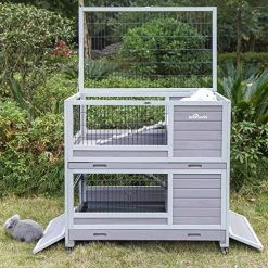 Mia's Pet Supply Rabbit Houses & Accessories Rabbit Hutch On Wheels Guinea Pig Cage