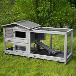 Coupon 🔔 Mia's Pet Supply 62" Rabbit Hutch Indoor And Outdoor Bunny Cage Rabbit Houses & Accessories 🥰 9 Mia's Pet Supply 62