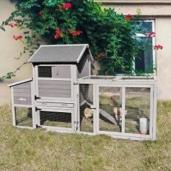Mia's Pet Supply Large Chicken Coop Extension Design, Indoor Outdoor Rabbit Hutch