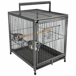 Mia's Pet Supply Aviary & Perches Heavy Duty Wrought Iron Travel Bird Cage Carrier