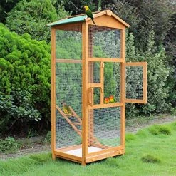 Wholesale โค๏ธ Mia's Pet Supply Aviary & Perches PawHut 65" Large Wooden Vertical Outdoor Aviary Flight House Bird Cage With 2 Doors ๐ 17 Mia's Pet Supply Aviary & Perches PawHut 65