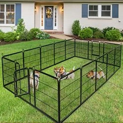 Mia's Pet Supply Giantex 24/32/40/48 Inch Dog Playpen With Door, 16/8 Panel Pet Playpen