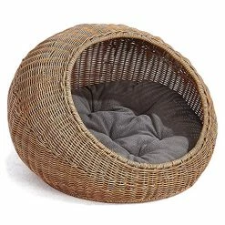 Mia's Pet Supply GARDEN Wicker Cat Bed Dome For Medium Indoor Cats Bedding