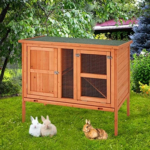 Cheap 🔥 Mia's Pet Supply Rabbit Hutch 2-Tier 40" Rabbit Cage Outdoor Large Wooden Bunny House 🔔 7 Mia's Pet Supply Rabbit Hutch 2-Tier 40" Rabbit Cage Outdoor Large Wooden Bunny House