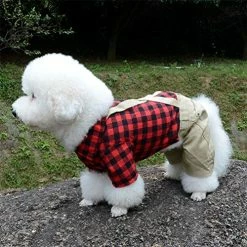 Hot Sale 🌟 Mia's Pet Supply Apparel : Pet Sweater With Khaki Overalls Pants 🔔 11 Mia's Pet Supply Apparel : Pet Sweater With Khaki Overalls Pants