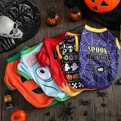 Mia's Pet Supply Apparel 5 Pcs Fall Halloween Dog Shirt Halloween