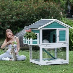 Mia's Pet Supply Petsfit Bunny Cage, Outdoor Rabbit Hutch Rabbit Houses & Accessories