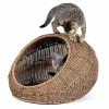 Mia's Pet Supply GARDEN Wicker Cat Bed Dome For Medium Indoor Cats Bedding