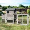 Mia's Pet Supply Chicken Coop Cages 81in Mobile Chicken Coop Multi-Level Hen House