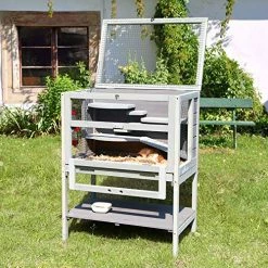 Mia's Pet Supply Rabbit Houses & Accessories Hamster Cage Wooden Rat House Indoor Outdoor