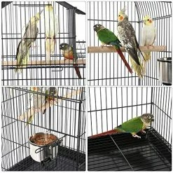 Mia's Pet Supply Aviary & Perches Yaheetech 55-inch Rolling Standing Triple Roof Top Medium Parrot Cage
